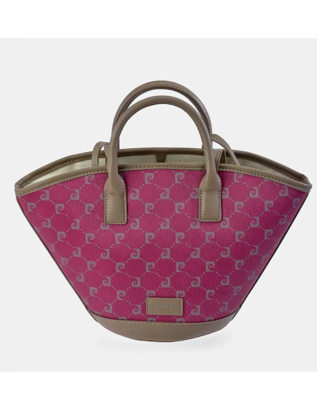 PIERRE CARDIN bolso de mano mini capazo con asas cortas y largas en lona estampada