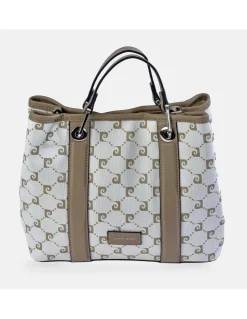 PIERRE CARDIN bolso de mano PU ajustable con bandolera en lona estampada