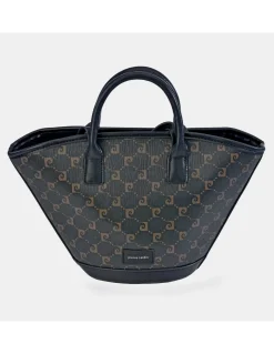 PIERRE CARDIN bolso de mano mini capazo con asas cortas y largas en lona estampada