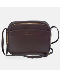 PIERRE CARDIN bolso de piel con bandolera y cremallera