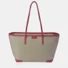 PIERRE CARDIN bolso shopping con cierre en lona lisa grande