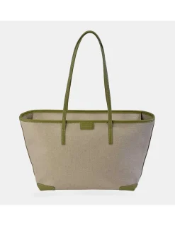 PIERRE CARDIN bolso shopping con cierre en lona lisa grande