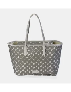 PIERRE CARDIN bolso shopping grande en lona estampada con cierre