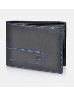 PIERRE CARDIN Cartera de hombre piel tipo americano con monedero interior Colección Sedated