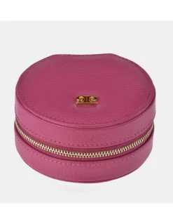 PIERRE CARDIN Joyero mini redondo en piel con cremallera