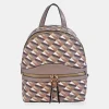 PIERRE CARDIN Mochila para mujer con cremallera en lona estampada y símil piel