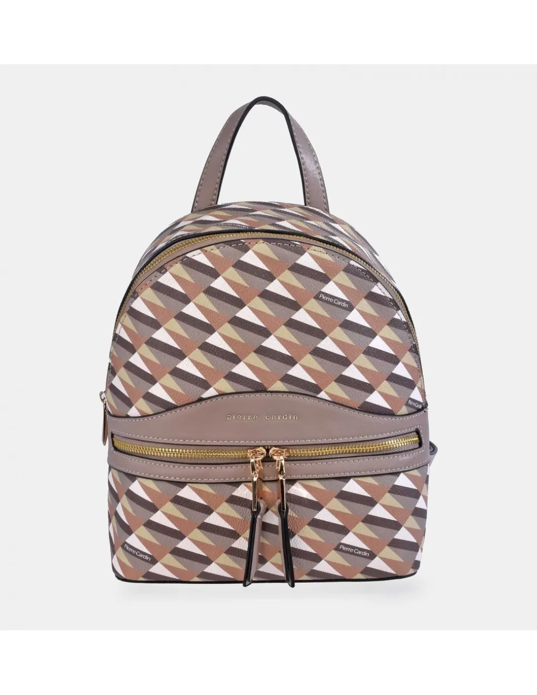 PIERRE CARDIN Mochila para mujer con cremallera en lona estampada y símil piel