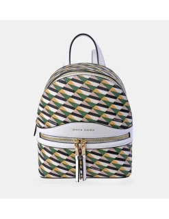 PIERRE CARDIN Mochila para mujer con cremallera en lona estampada y símil piel