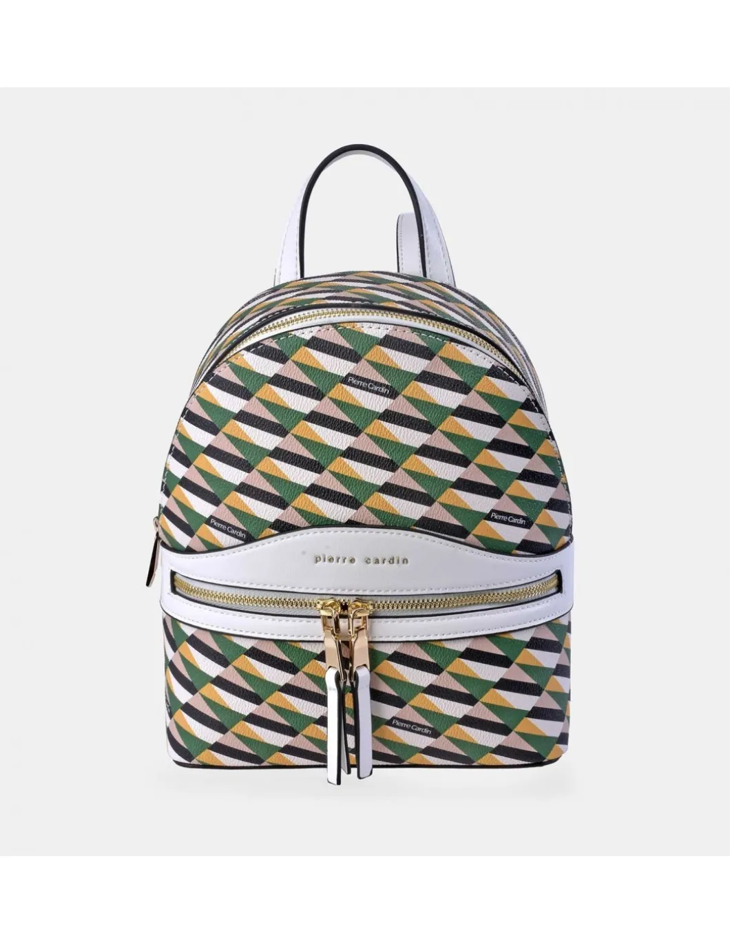 PIERRE CARDIN Mochila para mujer con cremallera en lona estampada y símil piel