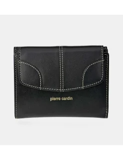 PIERRE CARDIN monedero billetera mediano con solapas para mujer en piel suave