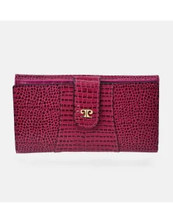 PIERRE CARDIN Monedero billetero grande para mujer piel grabada Coco