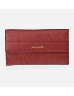 PIERRE CARDIN monedero billetera grande con solapas para mujer en piel grano