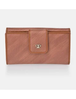 PIERRE CARDIN Monedero billetero doble solapa para mujer en Rafia