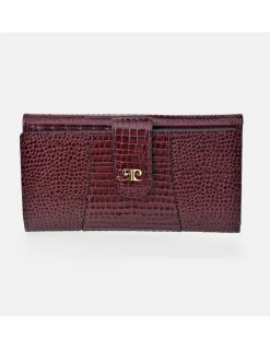 PIERRE CARDIN Monedero billetero grande para mujer piel grabada Coco