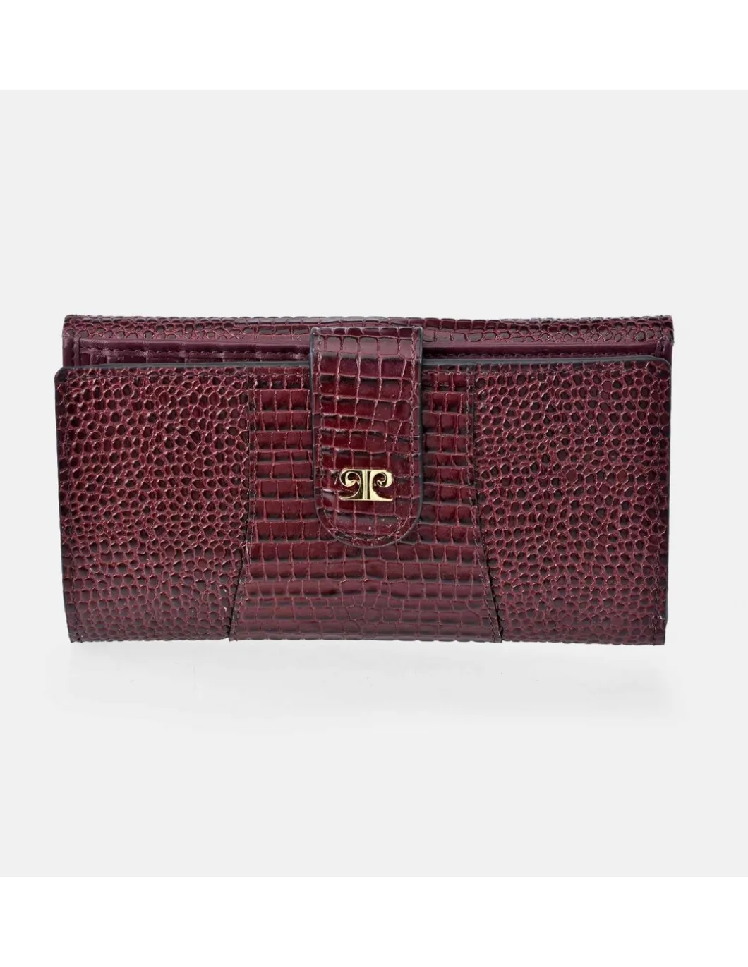 PIERRE CARDIN Monedero billetero grande para mujer piel grabada Coco