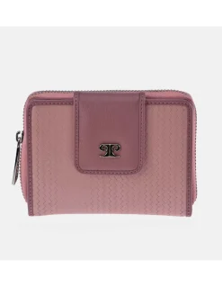 PIERRE CARDIN Monedero billetero pequeño para mujer en piel espigas