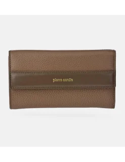 PIERRE CARDIN monedero billetera grande con solapas para mujer en piel grano