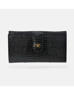 PIERRE CARDIN Monedero billetero grande para mujer piel grabada Coco