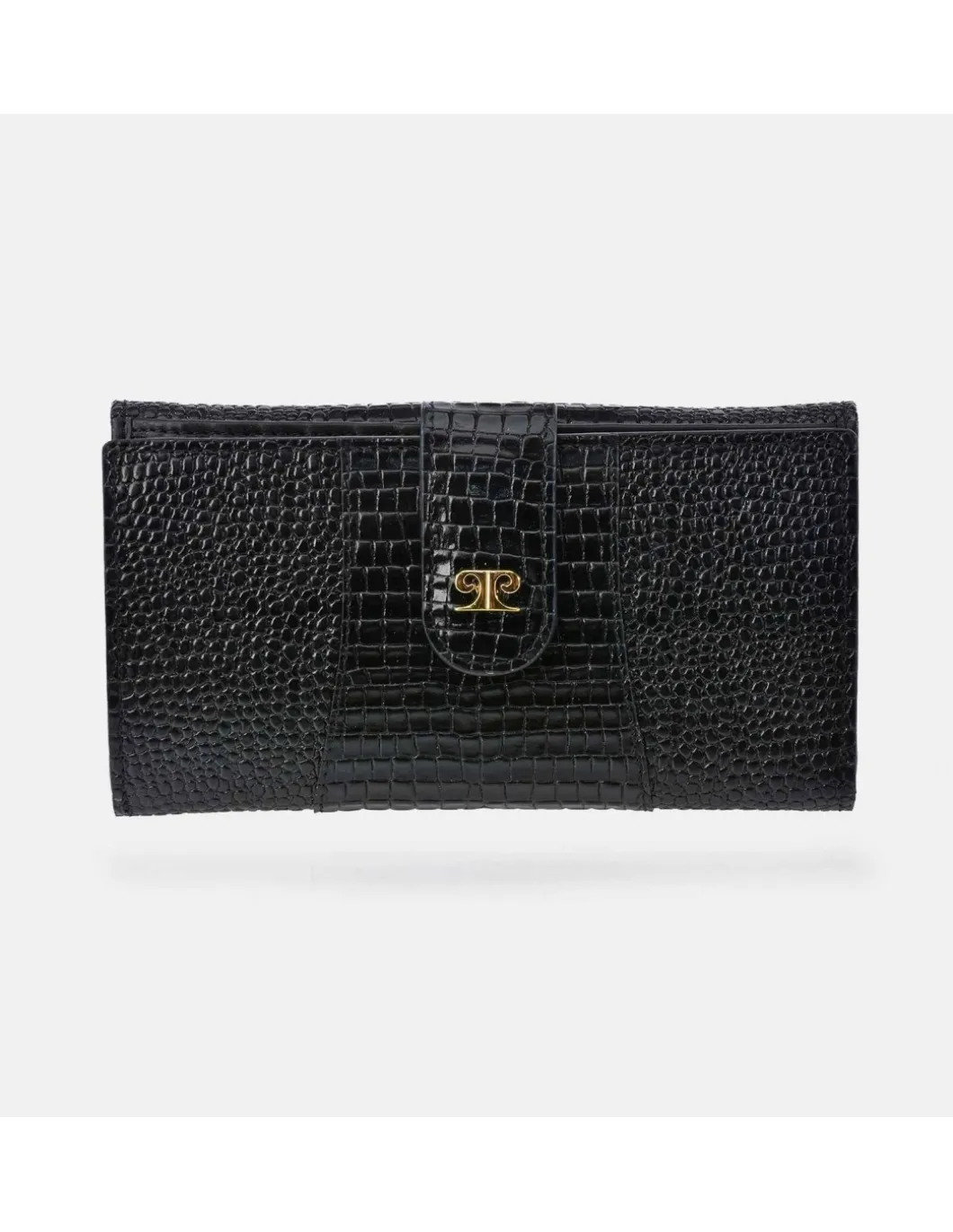 PIERRE CARDIN Monedero billetero grande para mujer piel grabada Coco