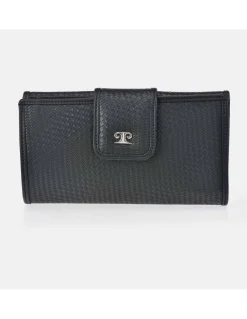 PIERRE CARDIN Monedero billetero doble solapa para mujer en Rafia