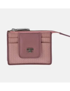 PIERRE CARDIN Monedero tarjetero mini para mujer en piel espigas
