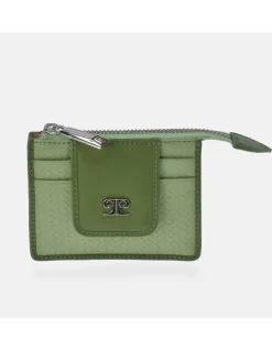 PIERRE CARDIN Monedero tarjetero mini para mujer en piel espigas