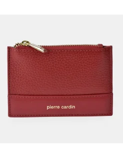 PIERRE CARDIN tarjetero con monedero para mujer en piel grano