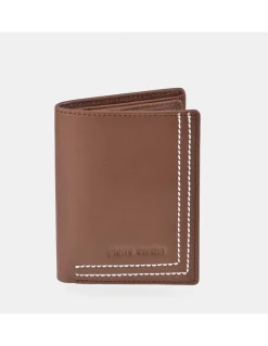 PIERRE CARDIN tarjetero vertical con costura vista para caballero