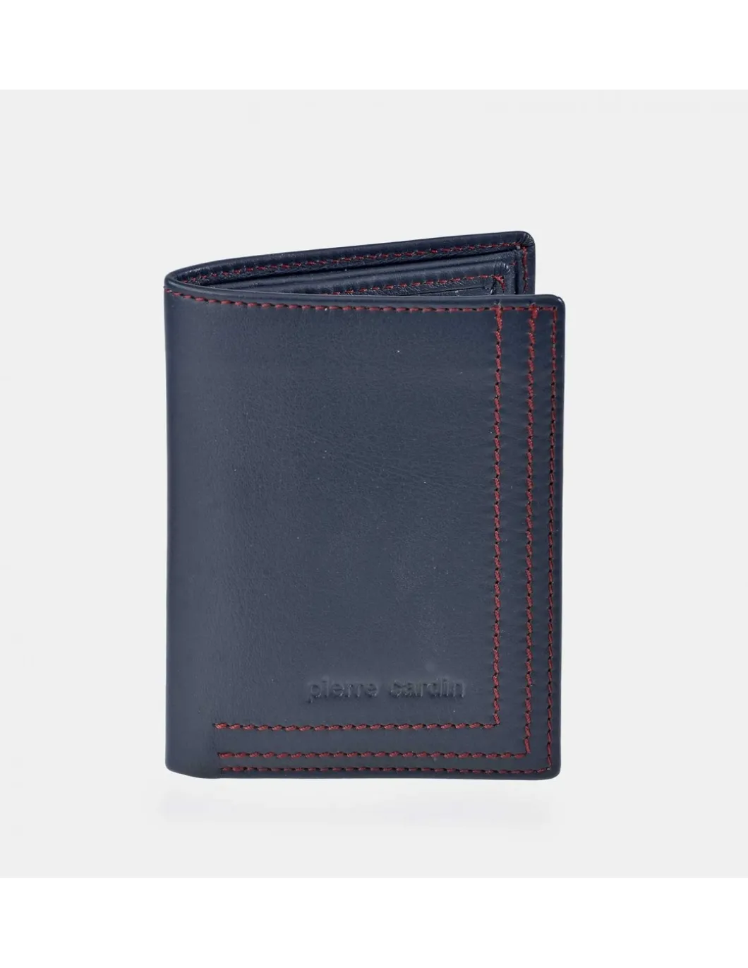 PIERRE CARDIN tarjetero vertical con costura vista para caballero