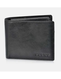 POLICE cartera de piel para hombre tipo americano con monedero interior