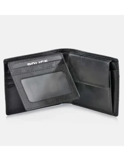 POLICE cartera de piel tipo americano para hombre con monedero y tarjetero