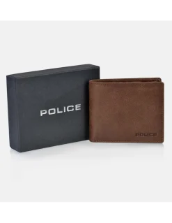 POLICE cartera tipo americano para hombre en piel lisa con monedero