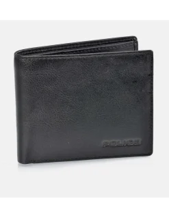 POLICE cartera tipo americano para hombre en piel lisa con monedero
