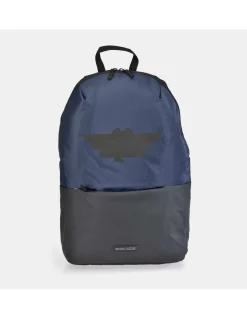 POLICE Mochila ligera en Nylon liso con cremallera