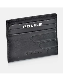POLICE tarjetero plano grande de piel para hombre