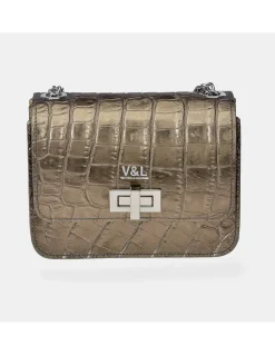 Victorio & Lucchino bolso de bandolera con solapa para Mujer en piel grabado coco