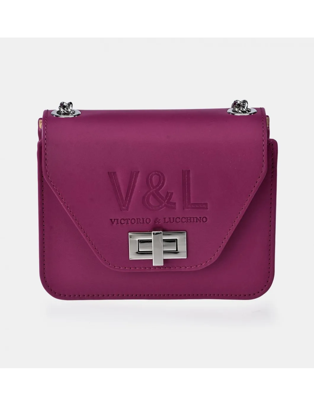 Victorio & Lucchino Bolso con solapa y cadena pequeño en piel lisa