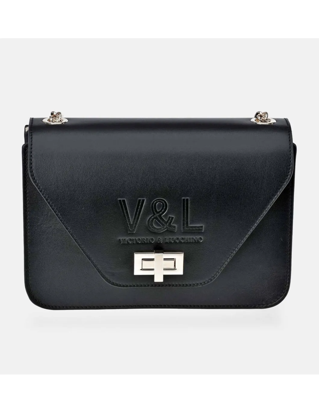 Victorio & Lucchino Bolso bandolera metálica para mujer en piel