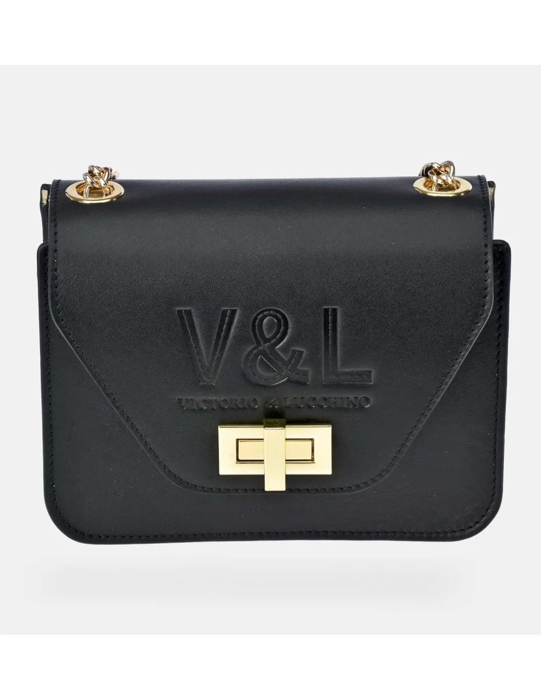 Victorio & Lucchino Bolso con solapa y cadena pequeño en piel lisa