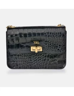 Victorio & Lucchino bolso bandolera grande para mujer en piel grabado coco
