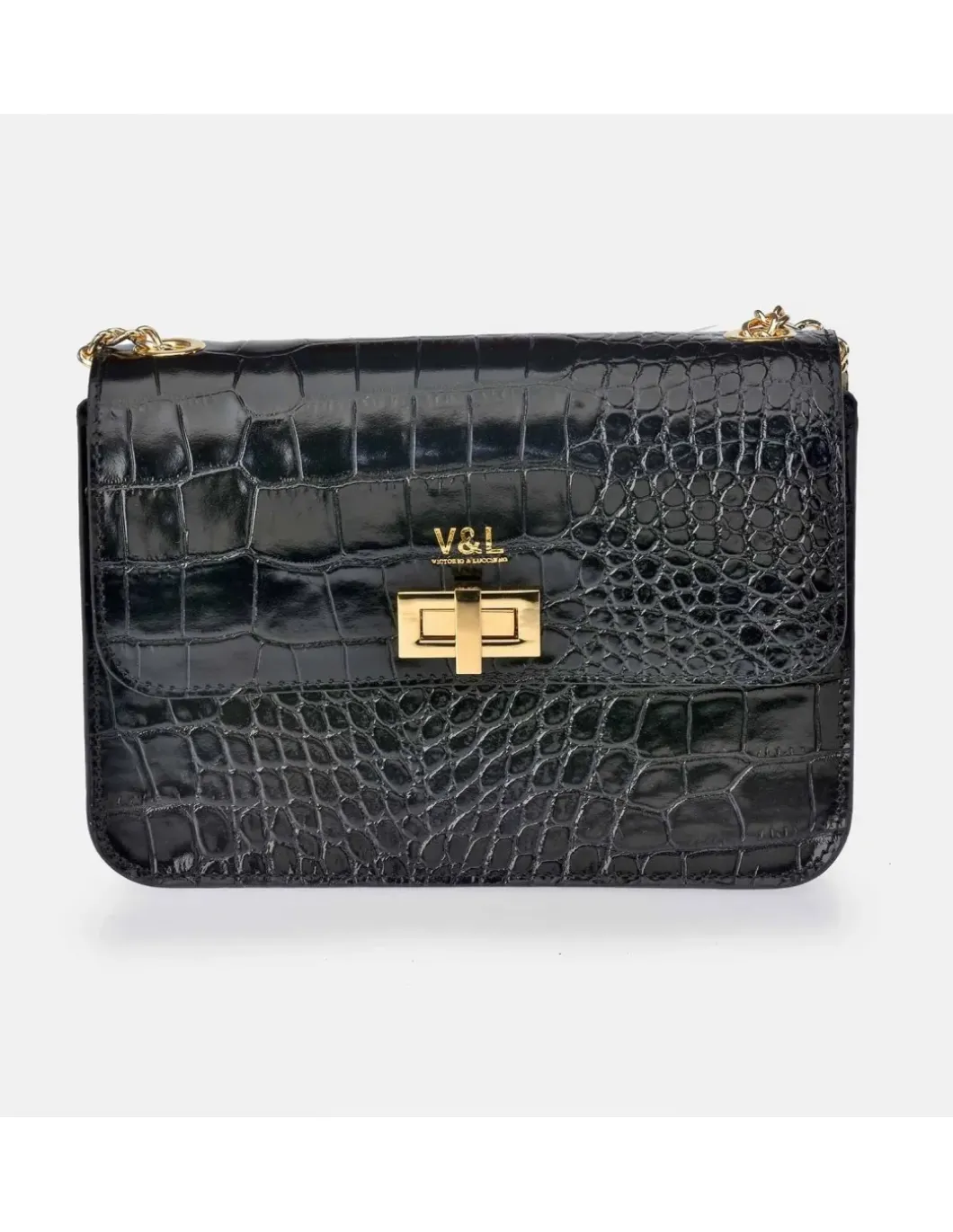 Victorio & Lucchino bolso bandolera grande para mujer en piel grabado coco