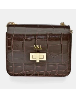Victorio & Lucchino bolso de bandolera con solapa para Mujer en piel grabado coco