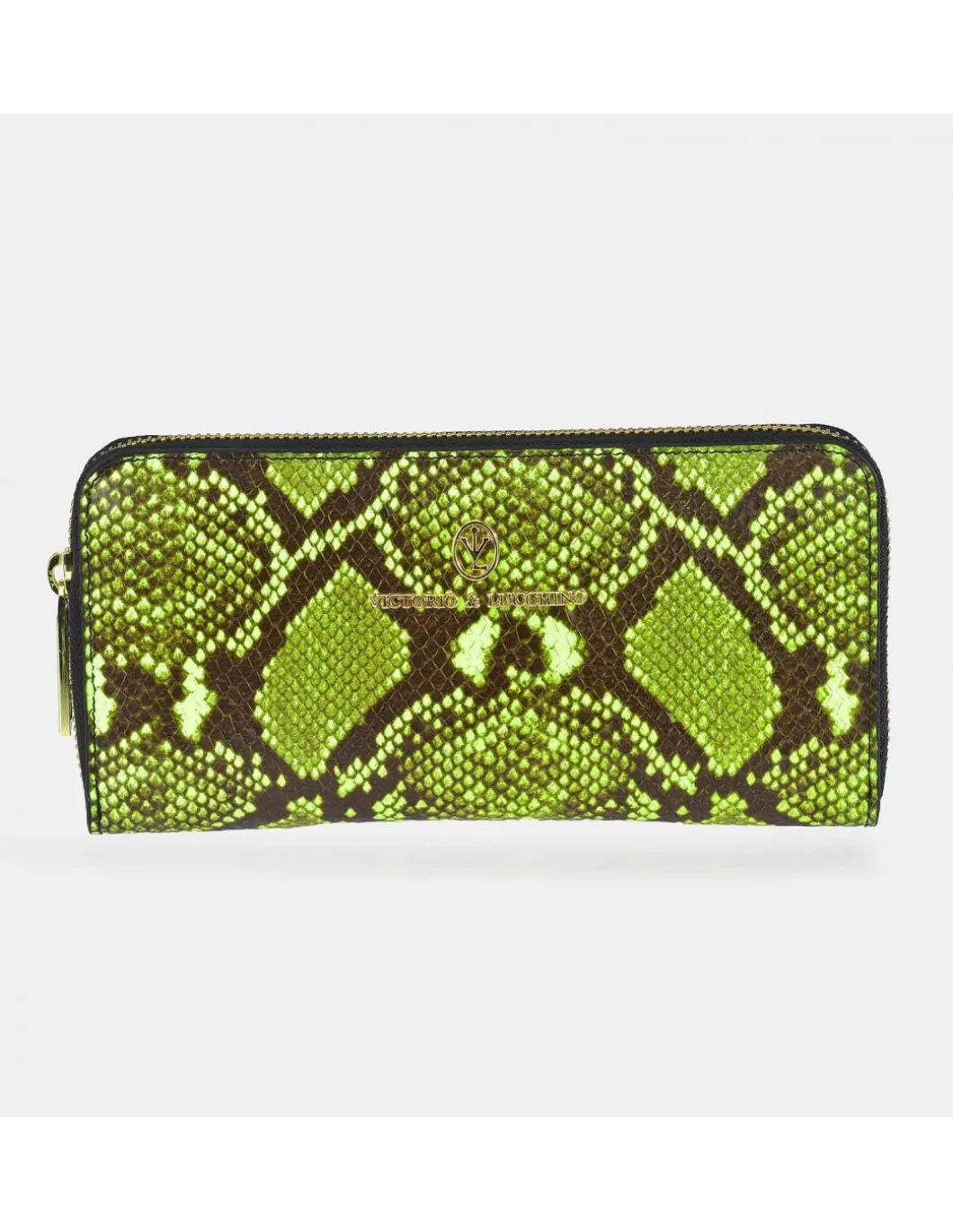 Victorio & Lucchino Monedero cremallera grande mujer piel animal print flúor