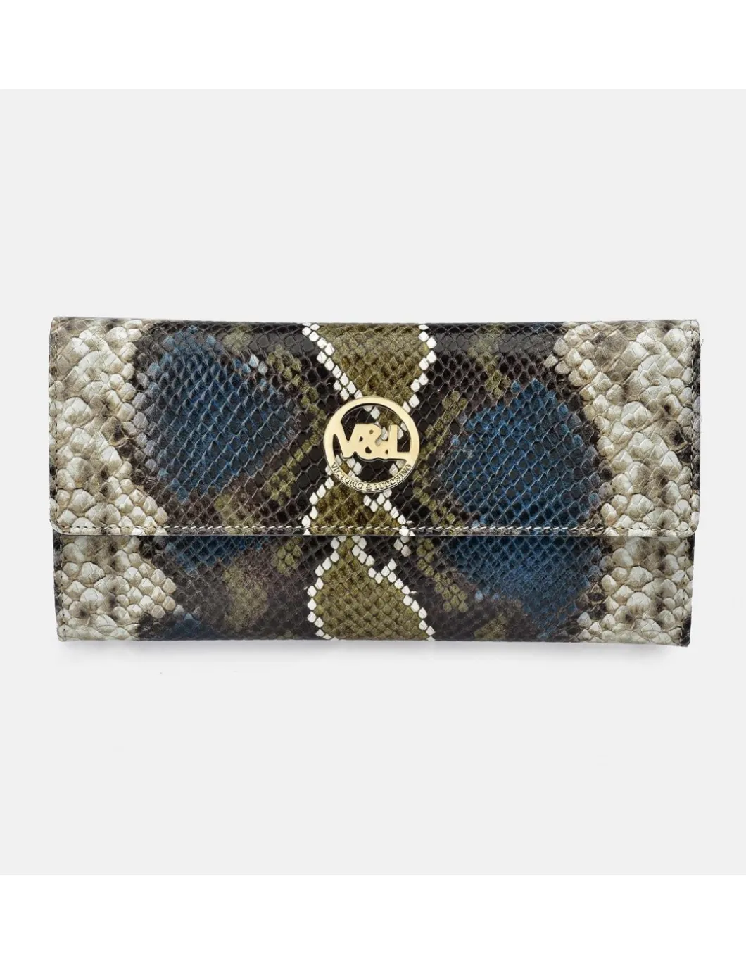 Victorio & Lucchino Monedero billetero mujer grande piel animal print con solapa