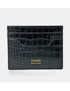 YANKO Tarjetero plano en piel grabado Coco para caballero