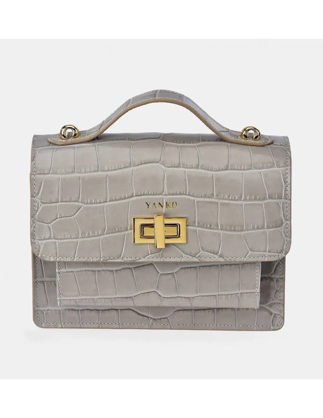 YANKO bolso bandolera con asa de mano mujer piel grabado lujo