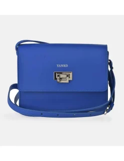 YANKO Bolso con solapa y bandolera para mujer piel lisa