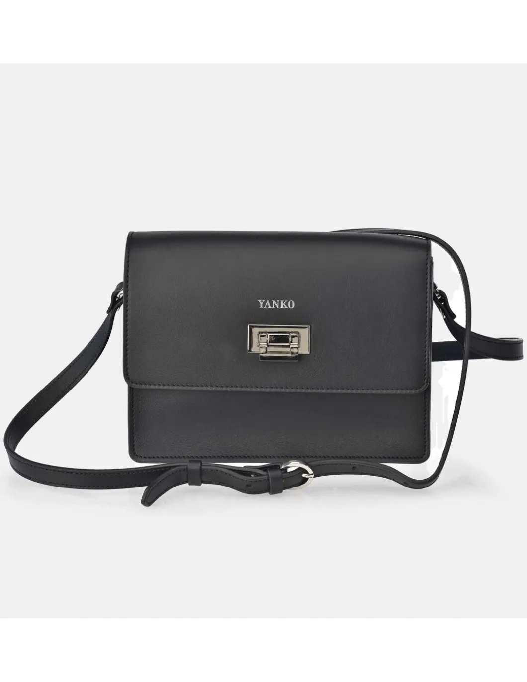 YANKO Bolso con solapa y bandolera para mujer piel lisa
