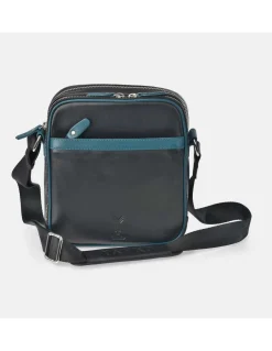 YANKO Bolso de cruzar con bandolera para hombre en piel con doble compartimento