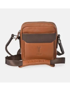 YANKO bolso de cruzar para hombre en piel con bandolera en Nylon
